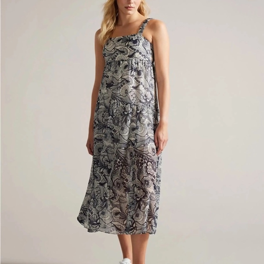 Ted Baker Monochrome Swirl Midi Dress